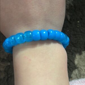 Blue Beaded Jewelry Bracelet with Glossy Finish